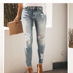Kancan Carly distressed skinny jeans 5/26